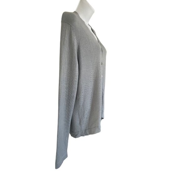 Vintage Brooks Brothers Blue Cardigan Button Down Silk Blend Size M Preppy - Picture 2 of 7